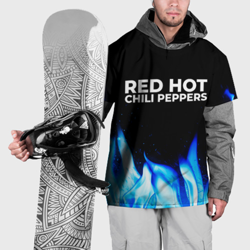 Накидка на куртку 3D Red Hot Chili Peppers blue fire, цвет 3D печать