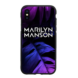 Чехол для iPhone XS Max матовый Marilyn Manson neon monstera