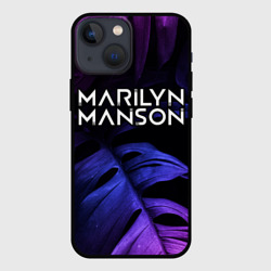 Чехол для iPhone 13 mini Marilyn Manson neon monstera