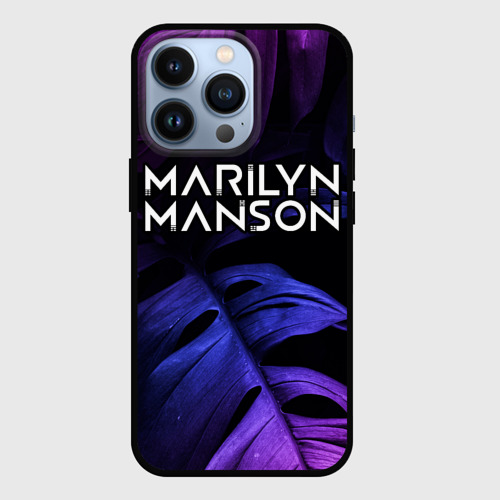 Чехол для iPhone 13 Pro Marilyn Manson neon monstera