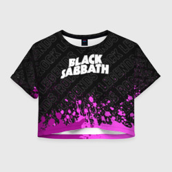 Женская футболка Crop-top 3D Black Sabbath rock Legends: символ сверху