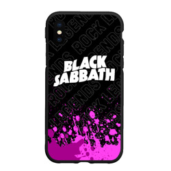 Чехол для iPhone XS Max матовый Black Sabbath rock Legends: символ сверху