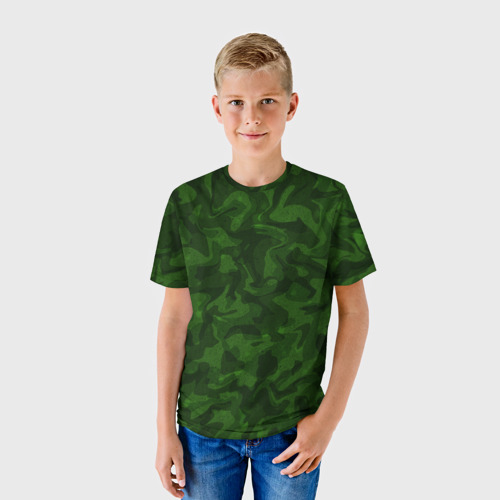 Детская футболка 3D Хаки камуфляж, цвет 3D печать - фото 3