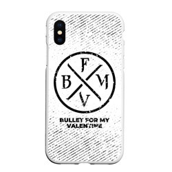 Чехол для iPhone XS Max матовый Bullet For My Valentine с потертостями на светлом фоне