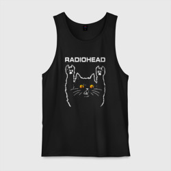 Мужская майка хлопок Radiohead rock cat