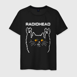 Radiohead rock cat – Мужская футболка хлопок с принтом купить со скидкой в -20%