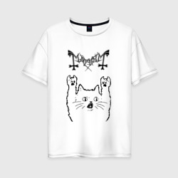 Женская футболка хлопок Oversize Mayhem - rock cat