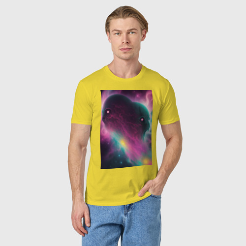 Мужская футболка хлопок Космические монстры, цвет желтый - фото 3