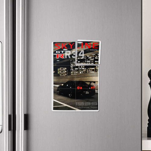 Магнитный плакат 2Х3 Nissan Skyline GTR R34 обложка журнала - фото 4