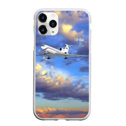 Чехол для iPhone 11 Pro Max матовый Ту-154 Полет на закате