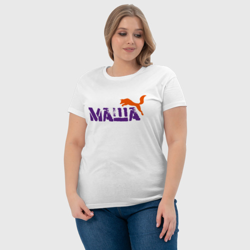 Женская футболка хлопок с принтом Маша и лиса, фото #4