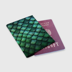 Обложка для паспорта матовая кожа Чешуя зелёного дракона: арт нейросети - фото 2