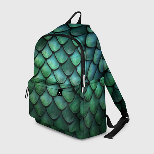 Рюкзак 3D Чешуя зелёного дракона: арт нейросети