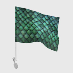 Флаг для автомобиля Чешуя зелёного дракона: арт нейросети