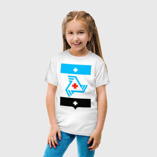 Детская футболка хлопок Балезинский район, цвет белый - фото 5