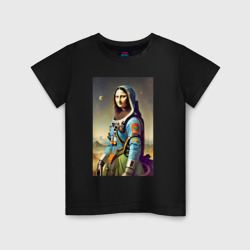 Детская футболка хлопок Мона Лиза - космическая фантазия - нейросеть
