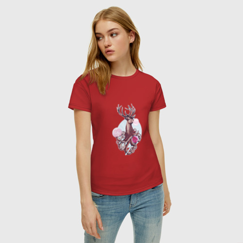 Женская футболка хлопок с принтом Октолень, фото на моделе #1