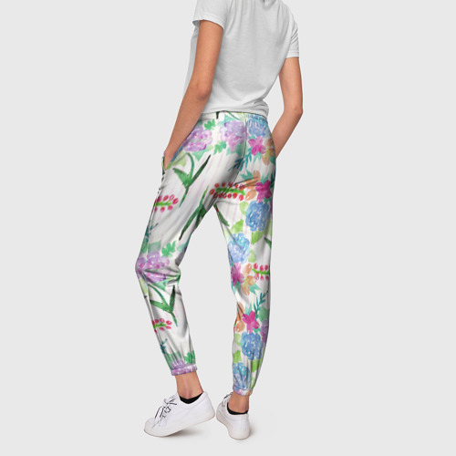 Женские брюки 3D с принтом Spring spirit, вид сзади #2