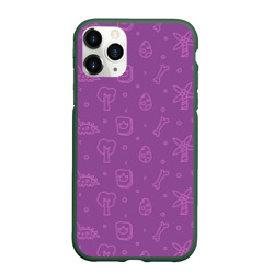 Чехол для iPhone 11 Pro матовый Violet dinosaurs