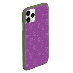 Чехол для iPhone 11 Pro матовый Violet dinosaurs - фото 2