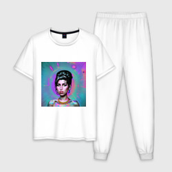 Мужская пижама хлопок Amy Winehouse Great Glitch Art