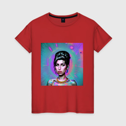 Женская футболка хлопок Amy Winehouse Great Glitch Art