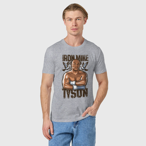 Мужская футболка хлопок Iron Mike Tyson Железный Майк Тайсон, цвет меланж - фото 3