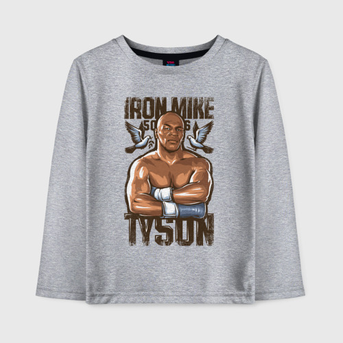 Детский лонгслив хлопок Iron Mike Tyson Железный Майк Тайсон, цвет меланж