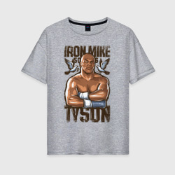 Женская футболка хлопок Oversize Iron Mike Tyson Железный Майк Тайсон