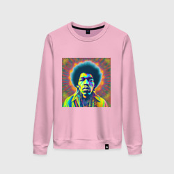 Женский свитшот хлопок Jimi Hendrix Magic Glitch Art