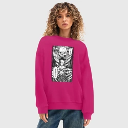 Женский свитшот oversize без начеса хлопок Смертельная игра мёртвой горы - фото 2