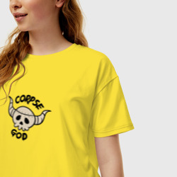 Женская футболка хлопок Oversize Бог мертвец - Смертельная игра мёртвой горы - фото 2