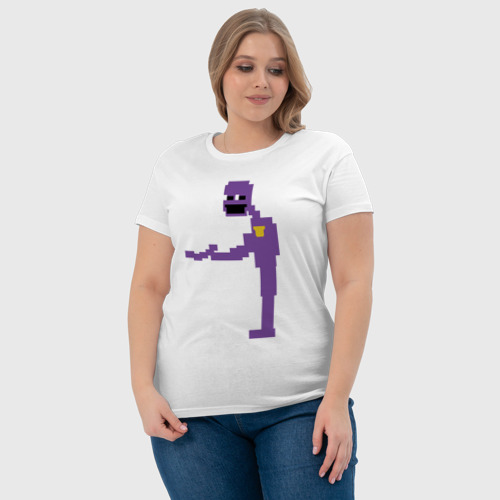 Женская футболка хлопок Фиолетовый человек FNAF, цвет белый - фото 6