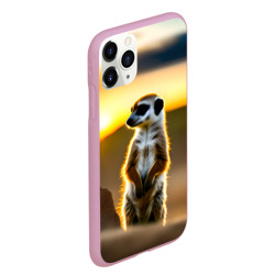 Чехол для iPhone 11 Pro Max матовый Сурикат на фоне рассвета - фото 2