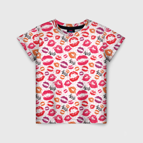 Детская футболка 3D Поцелуи - kiss, цвет 3D печать