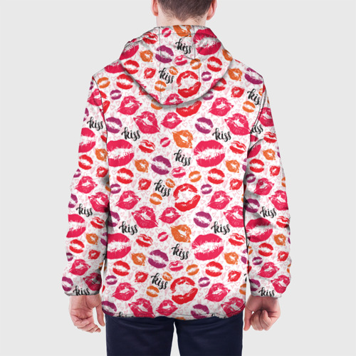 Мужская куртка 3D с принтом Поцелуи - kiss, вид сзади #2