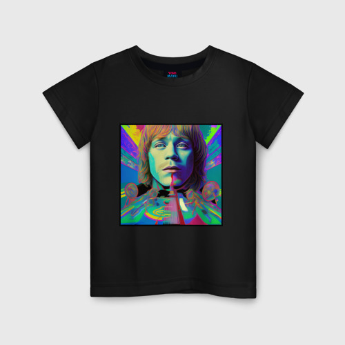 Детская футболка хлопок Brian Jones Glitch Modern Art, цвет черный