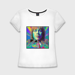 Женская футболка хлопок Slim Brian Jones Glitch Modern Art