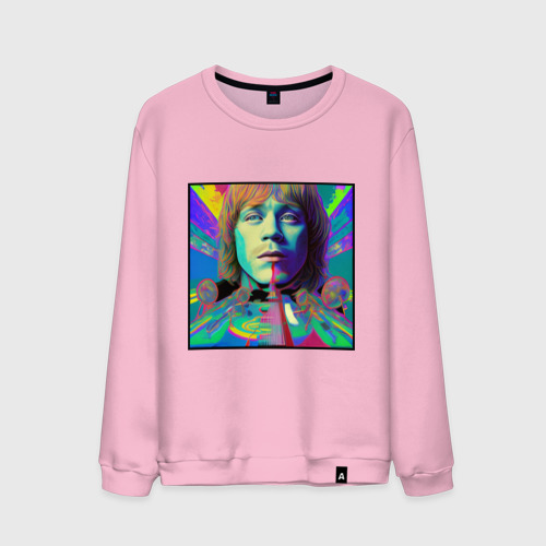 Мужской свитшот хлопок Brian Jones Glitch Modern Art, цвет светло-розовый