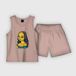Детская пижама с шортами хлопок Simpsonized Mona Lisa