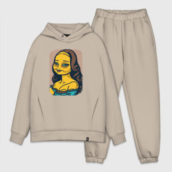 Мужской костюм oversize хлопок Simpsonized Mona Lisa