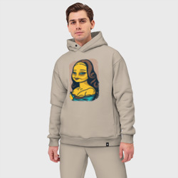 Мужской костюм oversize хлопок Simpsonized Mona Lisa - фото 2