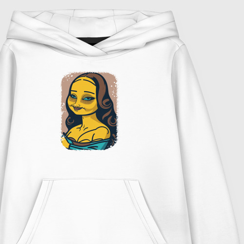 Детская толстовка хлопок Simpsonized Mona Lisa, цвет белый - фото 3