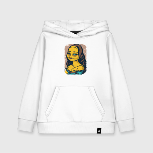 Детская толстовка хлопок Simpsonized Mona Lisa, цвет белый