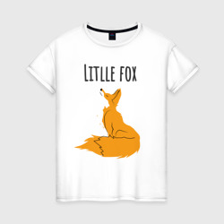Женская футболка хлопок Надпись маленькая лиса