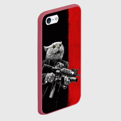 Чехол для iPhone 5/5S матовый Кот гангстер с m4a4 - фото 2