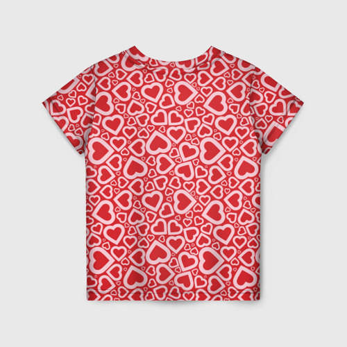 Детская футболка 3D Любовь - сердечки, цвет 3D печать - фото 2