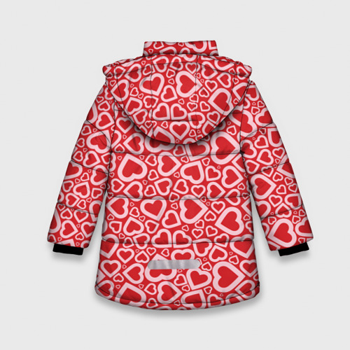 Зимняя куртка для девочек 3D Любовь - сердечки, цвет черный - фото 2