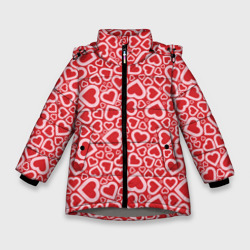 Зимняя куртка для девочек 3D Любовь - сердечки
