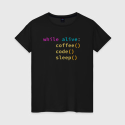 Женская футболка хлопок Жизненный цикл программиста
